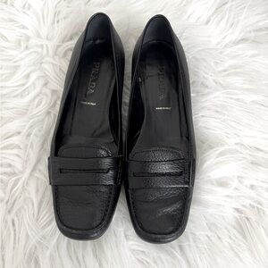 Prada Women's Black Leather Loafers